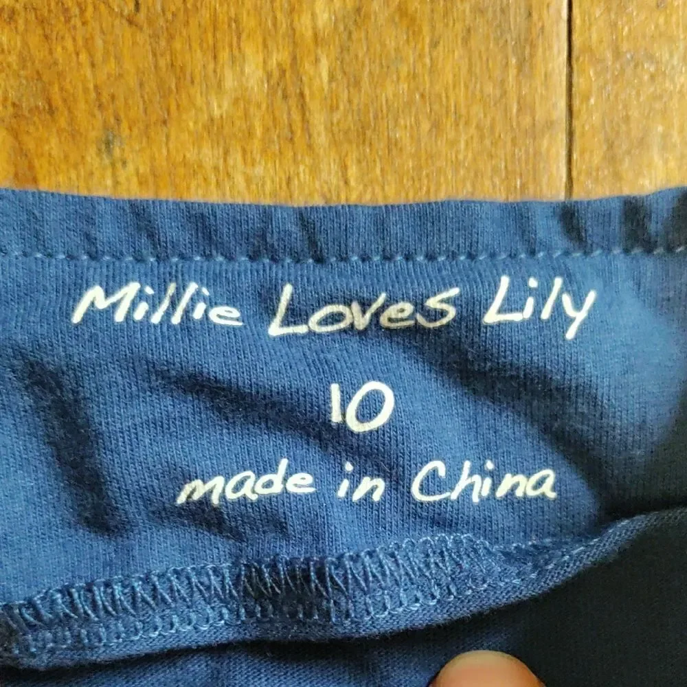 Millie Loves Lily Dress 10 Colorblock Cotton Dress Red Blue Spring Summer fourth